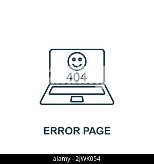 Fehlerseite. Monochrom Simple Web Design Icon für Vorlagen, Webdesign und Infografiken Stock Vektor