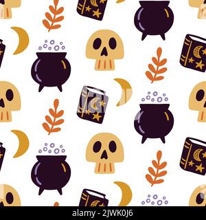 Halloween Hübsch Vektor Nahtlose Muster Textur Stock Vektor