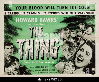 The Thing from Another World 1951 (RKO, R-1954). Halbblattes Filmposter Stockfoto