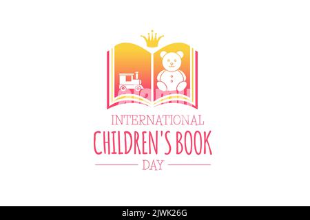 International Children's Book Day isoliertes Logo-Symbol Stock Vektor
