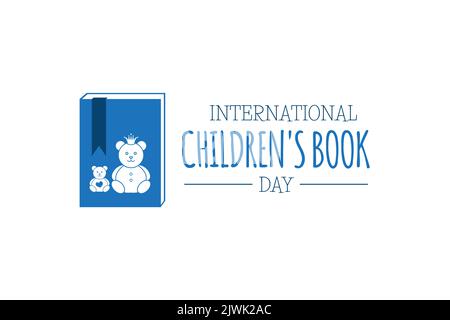 Blue International Children's Book Day – Symbol für isoliertes Logo Stock Vektor
