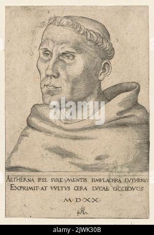 Porträt von Martin Luther als Augustiner-Mönch. Cranach, Lucas (1472-1553 ; st.) Stockfoto