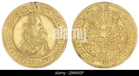 3 Dukaten (1 Talerstempel). Karol II. (książę Oleśnicki ; 1587-1617), Lineal Stockfoto