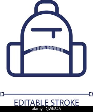 Schulrucksack Pixel perfekte lineare ui-Symbol Stock Vektor