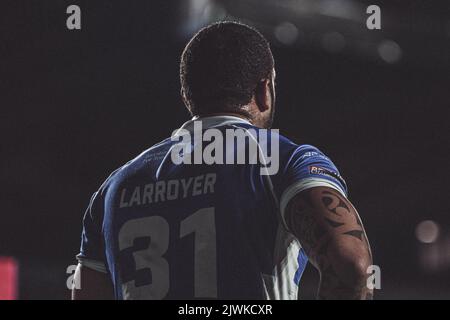 Kevin Larroyer für Halifax im DCBL Stadium, Widnes, England. 5.. September 2022. Betfred Championship, Widnes Vikings gegen Halifax Panthers Stockfoto