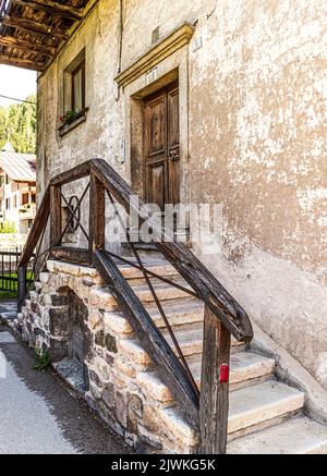 Italien Venetien Canale d'Agordo - Via Tancon Stockfoto