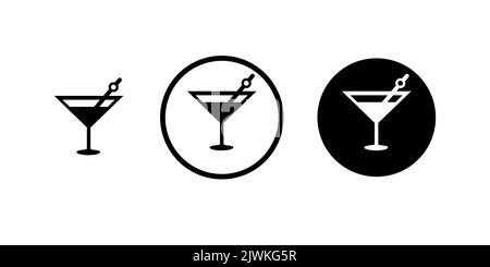 Cocktail Vektor Icon Set, Alkohol Symbol. Moderne, einfache flache Vektorgrafik für Website oder mobile App Stock Vektor