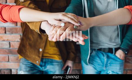 Verbindet Gleichheit Teamarbeit Erfolgsunterstützung Stockfoto