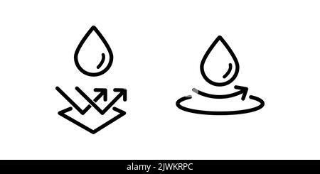 Wasserdichtes Symbol. Wasserabweisendes Symbol-Konzept auf weißem Hintergrund isoliert. Vektorgrafik Stock Vektor