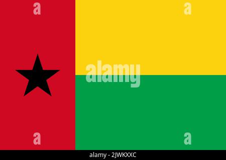 Vektorflagge Guinea-Bissau. Aftrikanisches Ländersymbol Stock Vektor