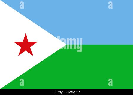 Dschibuti-Vektorflagge. Aftrican Land Nation Zeichen Stock Vektor