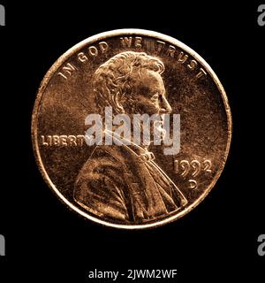 USA US-Münzen Silber Detail Textur, die Reichtum und Ersparnisse mit Inschrift in God We Trust Stockfoto