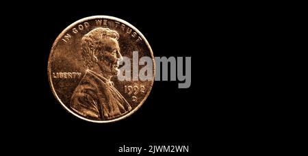 USA US-Münzen Silber Detail Textur, die Reichtum und Ersparnisse mit Inschrift in God We Trust Stockfoto