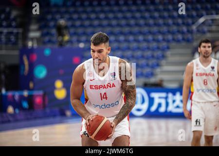 Willy Hernangomez aus Spanien in Aktion während des 4. Tages Gruppe A des FIBA EuroBasket 2022 zwischen Spanien und Belgien in der Tbilisi Arena. Endergebnis; Spanien 73:83 Belgien. Stockfoto