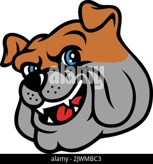 Der Leiter der freundlichen Bulldogge lächelt Stock Vektor