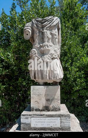 Statue des Kaiser Hadrian auf der athenischen Agora, Griechenland Stockfoto