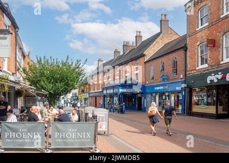 Fußgängerzone in der George Street, Tamworth, Staffordshire, England, Vereinigtes Königreich Stockfoto