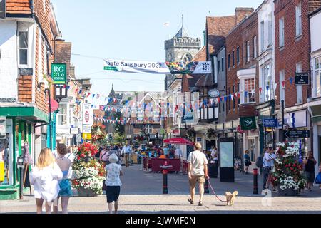 High Street, Salisbury, Wiltshire, England, Großbritannien Stockfoto