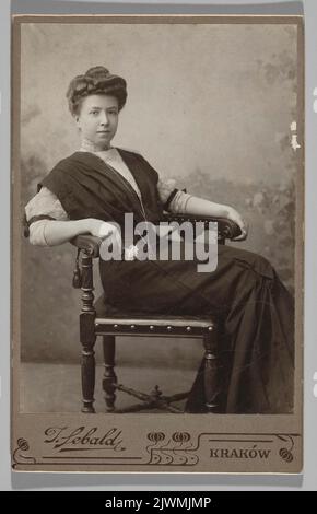 Porträt von Maria Konarska aus der Familie Orpiszewski (1885-1915). Sebald, Józef (Kraków ; Zakład fotograficzny), Fotostudio Stockfoto