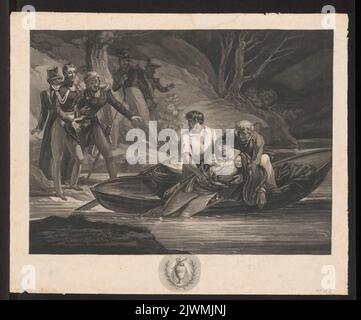 Der Leichnam von Prinz Józef Poniatowski wurde aus der Elster gefischt. Charon, Louis François (1783-post 1831), Grafiker, Martinet, Pierre (1781-18...), Maler Stockfoto