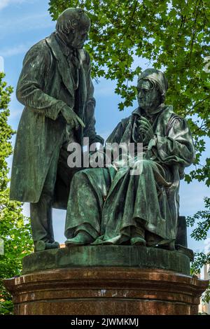 Denkmal für die Physiker und Mathematiker Wilhelm Weber und Friedrich Gauss Stockfoto