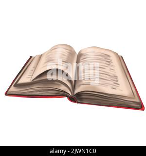 Aquarell Illustration von alten Büchern. Vintage realistische Bücher Schule Stockfoto