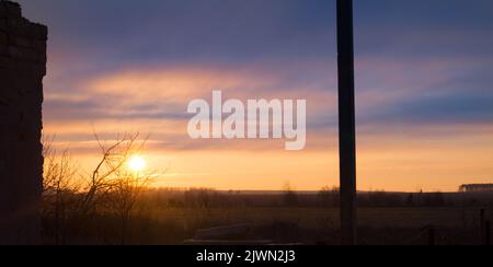 Am frühen Morgen in der ländlichen Ukraine Stockfoto