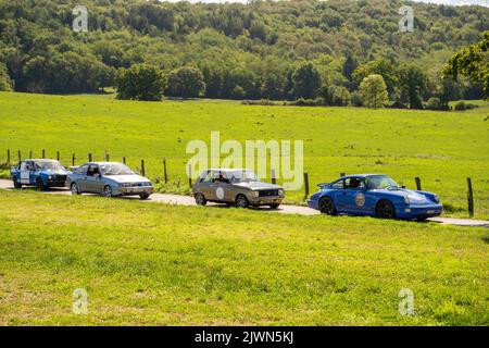 Villereversure, Ain, Frankreich, 4. September 2022. 16. historische Steigung von Villereversure (16ième Montée Historique de Villereversure). Oldtimer Stockfoto