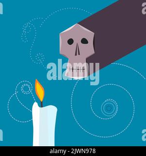 Totenkopf beleuchtet vy andle Stock Vektor