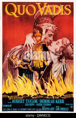 Quo Vadis (MGM, 1957) Argentinien Version. Feat Robert Taylor, Deborah Kerr, Leo Genn und Peter Ustinov. Stockfoto