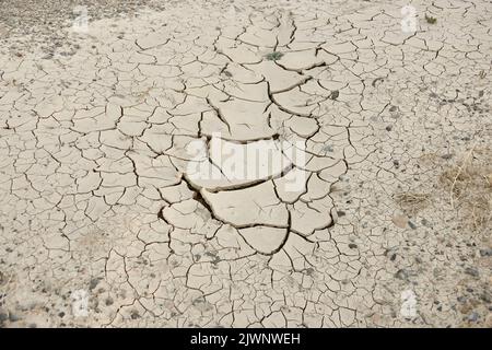 Ausgetrocknetes Bachbett in der Wüste Stockfoto