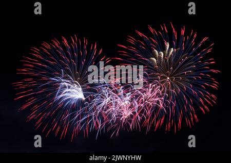 Feuerwerk erhellt den Nachthimmel in Ottawa, Ontario, Kanada Stockfoto