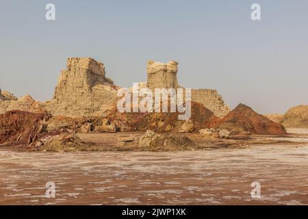 Formationen der Salzschlucht, Danakil-Senke, Äthiopien Stockfoto