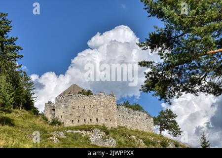 Depot, Predil, Predilsattel, Fort, Werk, Slowenien, Festung, Napoleon, Franzosenkriege, 19. Jahrhundert, Vertrauen, Ruine, Gefechtsstand, verlassen Stockfoto