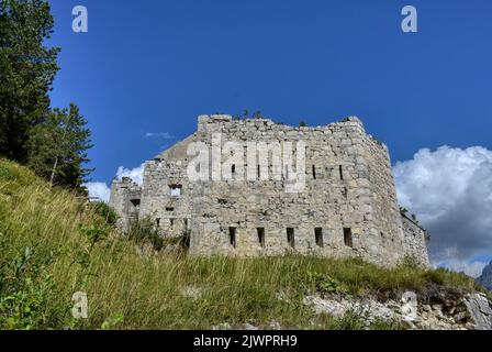 Depot, Predil, Predilsattel, Fort, Werk, Slowenien, Festung, Napoleon, Franzosenkriege, 19. Jahrhundert, Vertrauen, Ruine, Gefechtsstand, verlassen Stockfoto