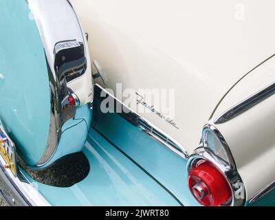 Skagway Alaska USA - Juli 31 2008: Retro-Stil und Farbcloseup von Vintage American Classic Auto Stockfoto