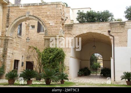 Casarano, Italien. Innenhof des Palazzo D'Aquino. Stockfoto