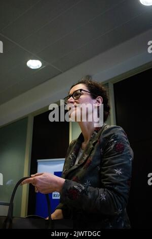 Emmanuelle Wargon ist eine französische Beamtin, Politikerin und ehemalige Lobbyistin, die von Juli 2020 bis Mai 2022 als Ministerin für Wohnungswesen in der Regierung Castex von Präsident Emmanuel Macron fungierte. Frankreich. Stockfoto