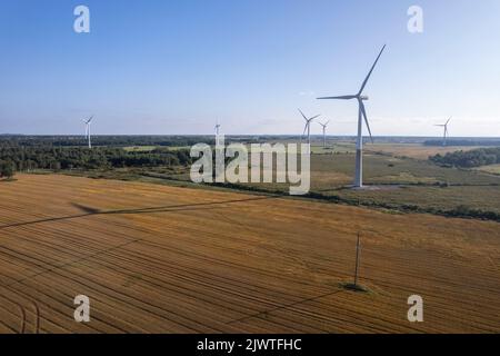 Windturbinen in Estland Stockfoto