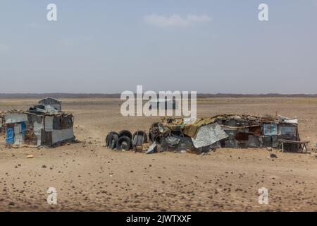 Kleines Dorf in Afar Region, Äthiopien Stockfoto