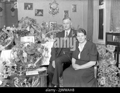 Josef Olsson, Bomhus, 50 Jahre. Foto 1944. Josef Olsson, Bomhus, 50 år. Foto 1944. Stockfoto