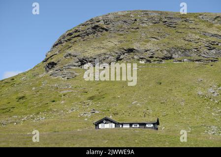 Berghütte in der Nähe von Bergseite, Norwegen Stockfoto