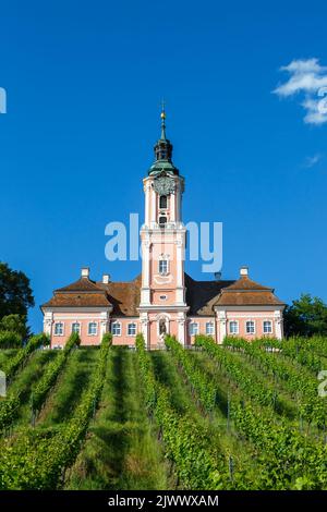 Zisterzienserkloster BirNau am Bodensee barocke Wallfahrtskirche Religion Portrait Format in Deutschland Stockfoto