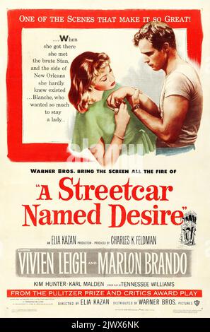 Eine Straßenbahn namens Desire (Warner Brothers, 1951). One Sheet - feat Marlon Brando und Vivien Leigh. Stockfoto