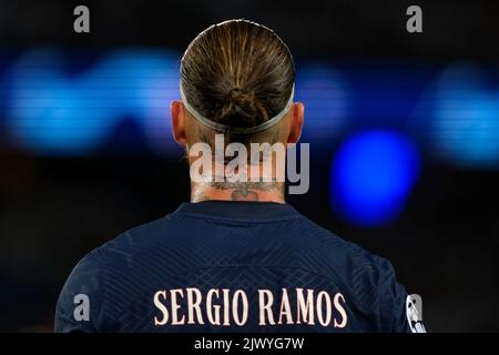 Paris, Frankreich. 06. September 2022. Sergio Ramos von PSG während des Champions League-Fußballspiels der Gruppe H zwischen Paris Saint Germain und dem FC Juventus im Stadion Parc des Princes in Paris (Frankreich), 6.. September 2022. Foto Federico Tardito/Insidefoto Kredit: Insidefoto di andrea staccioli/Alamy Live News Stockfoto