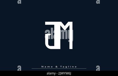 Buchstabenbuchstaben Initialen Monogramm-Logo JM , MJ Stock Vektor
