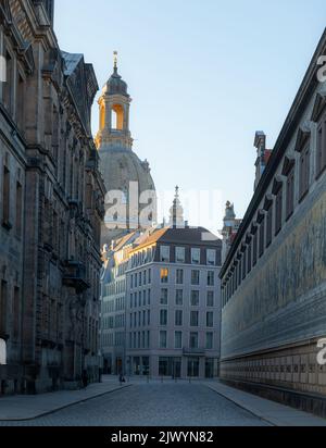 Der Fürstenzug oder Fürstenzug in der Dresdner Altstadt. Dresden, Deutschland Stockfoto