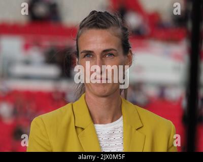 Stoke on Trent, Großbritannien. 06. September 2022. Stoke-on-Trent, England, 6. 2022. September: Jill Scott vor dem FIFA WWC Qualifier-Spiel zwischen England und Luxemburg im bet365-Stadion in Stoke-on-Trent, England (Natalie Mincher/SPP) Quelle: SPP Sport Pressefoto. /Alamy Live News Stockfoto