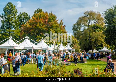 Stände beim jährlichen Wisley Taste of Autumn Festival im September im RHS Wisley, Surrey, Südostengland Stockfoto