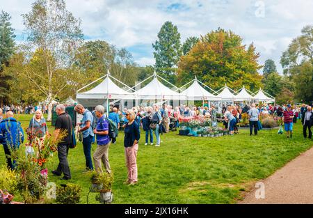 Stände beim jährlichen Wisley Taste of Autumn Festival im September im RHS Wisley, Surrey, Südostengland Stockfoto